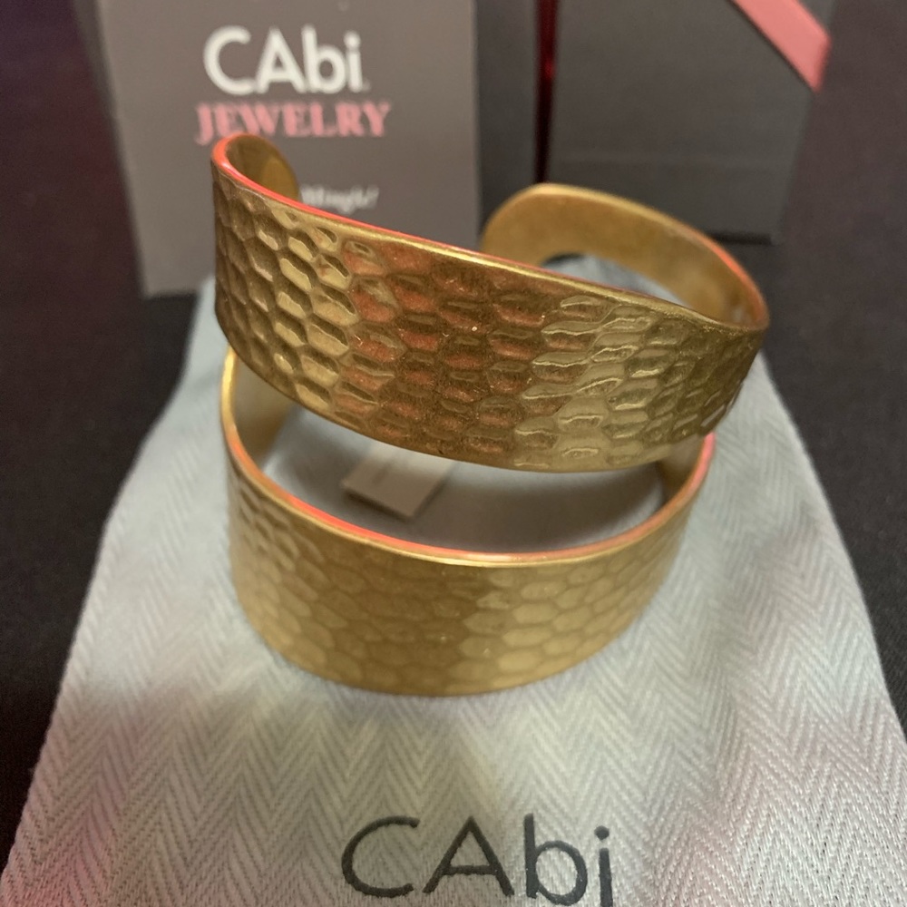 CAbi "Hammered Brass Cuff Bracelet" - NWT!